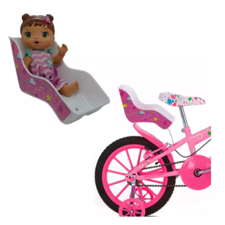 Cadeirinha de Boneca Para Bicicleta Traseira Cadeira Infantil Aro 12 a 20 Com Cinto Baby