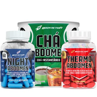 Night Abdomen 60 Caps + Thermo Abdomen 60 Comp + Chá Abdomen 140g Bodyaction