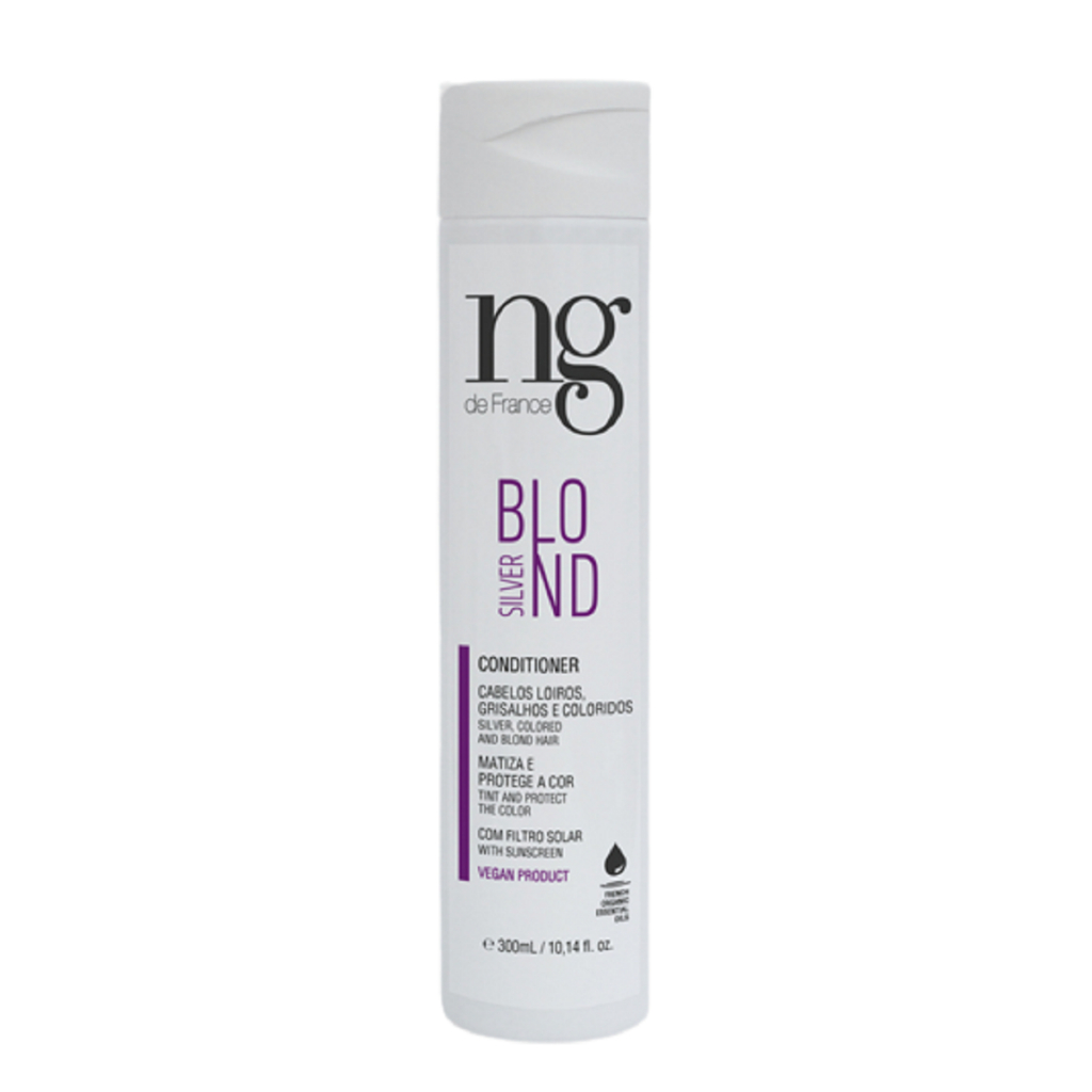 Condicionador Home Care Matizador Desamarelador Vegano Silver Blond Ng De France 300ml Neutraliza os tons amarelados