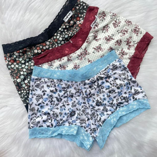 Kit 10 Calcinha Shortinho Feminino Estampado Em Microfibra Com Renda Lingerie