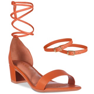 Sandalia Feminina Amarração Salto Baixo Médio Grosso Bloco Quadrado Casual Confortável Promoção em Oferta na Shopee