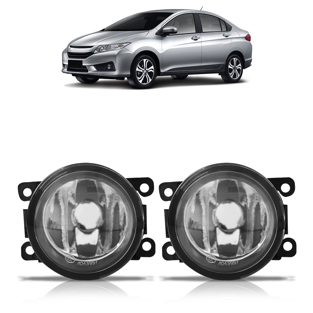 Par Farol Milha Auxiliar City 2015 2016 2017 2018 2019 Lente Lisa Vidro Foco Manual em Oferta na Shopee