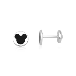 Brinco Infantil de Prata 925 Mickey Resinado