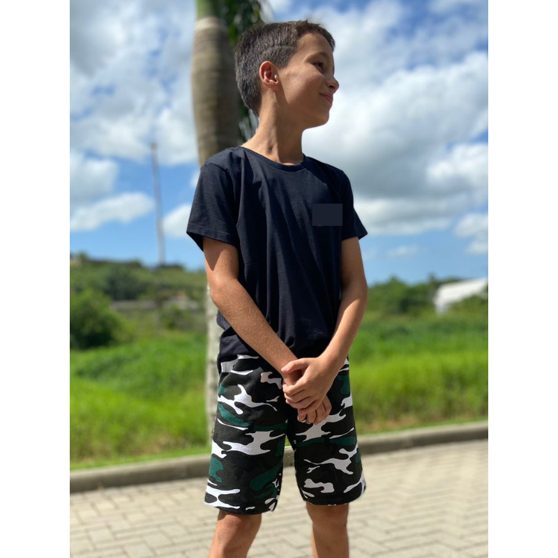 Bermuda Shorts Moletom Moletinho Estampado Infantil Juvenil Kit 3 unidades