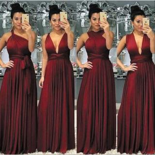 Vestido Várias Formas Terra cota Multiuso Infinity Longo Festa Madrinha Casamento Formatura Batizado #vestido Blogueira_