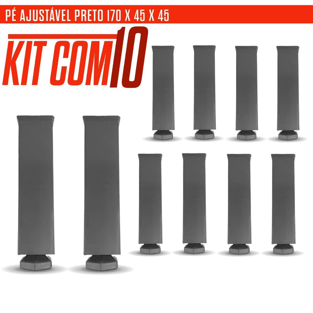 Pés p/ Armario de Cozinha Lavanderia Moveis no geral Pé Ajustável de 17 cm até 20 cm Quadrado Cinza em Oferta na Shopee