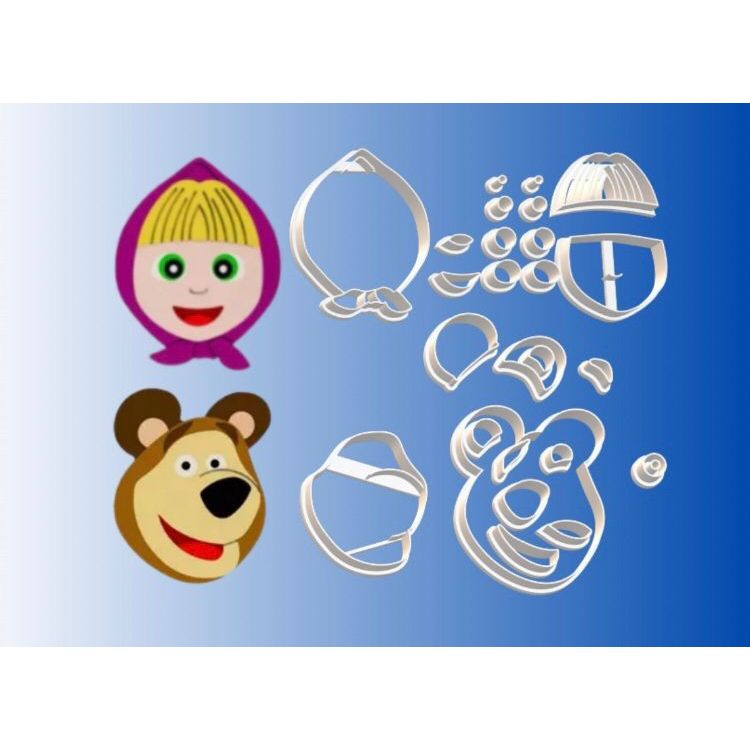 Kit Cortador Masha e o Urso 5 cm. em Oferta na Shopee