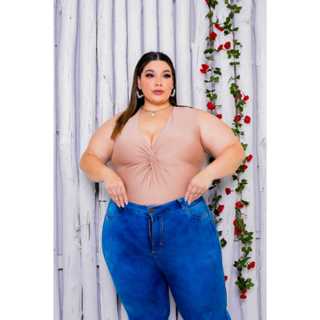 Blusa Body Bory Bori Estilo Regatinha Nozinho Afina Cintura Regata Plus Size Trabalho Varias Cores GG G1 G2 G3 RF:028