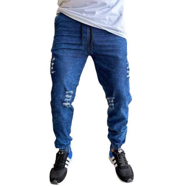 Calça jeans masculina JOGGER Masculina Jeans Rasgado Destroyed  slim fit lançamento 2024
