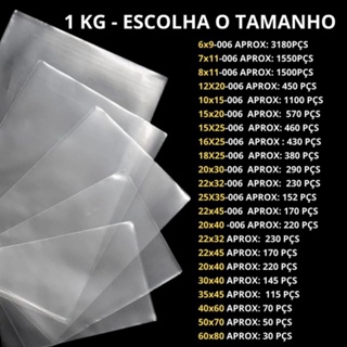 1kg Embalagem Plástica PP Brilhante Transparente Cristal Saquinho Transparente para roupas, presentes, cestas em Oferta na Shopee