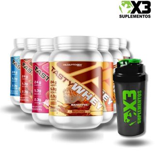 Tasty Whey 3W Gourmet 900g (Diversos Sabores) - Adaptogen + Coqueteleira 600ml - X3 Suplementos . em Oferta na Shopee