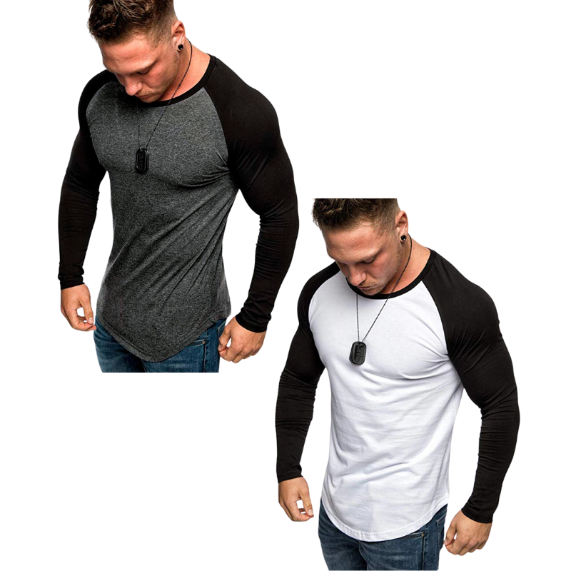 kit com 2 camisetas manga longa raglan em Oferta na Shopee