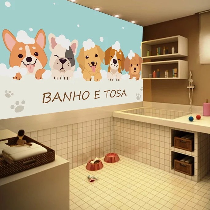 papel de parede para pet shop