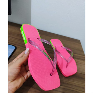 chinelo com gliter na correia feminino havaiana promoção!