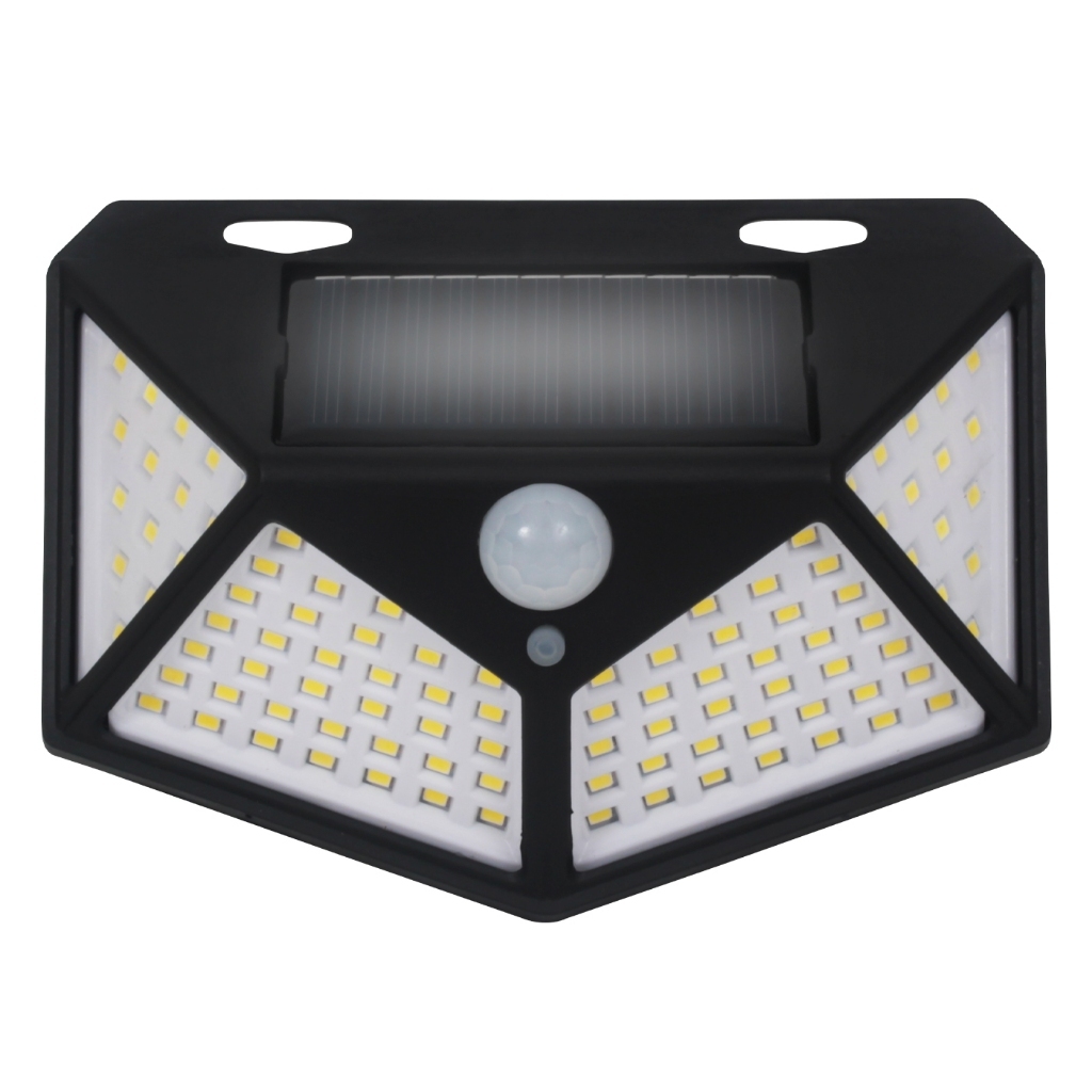 Luminária Solar 100 Leds Arandela 10 Watts com Sensor de Presença Automático Luz Externa de Parede Jardim