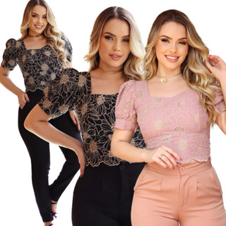 CONJUNTO ALFAIATARIA COM CROPPED DE LAISE