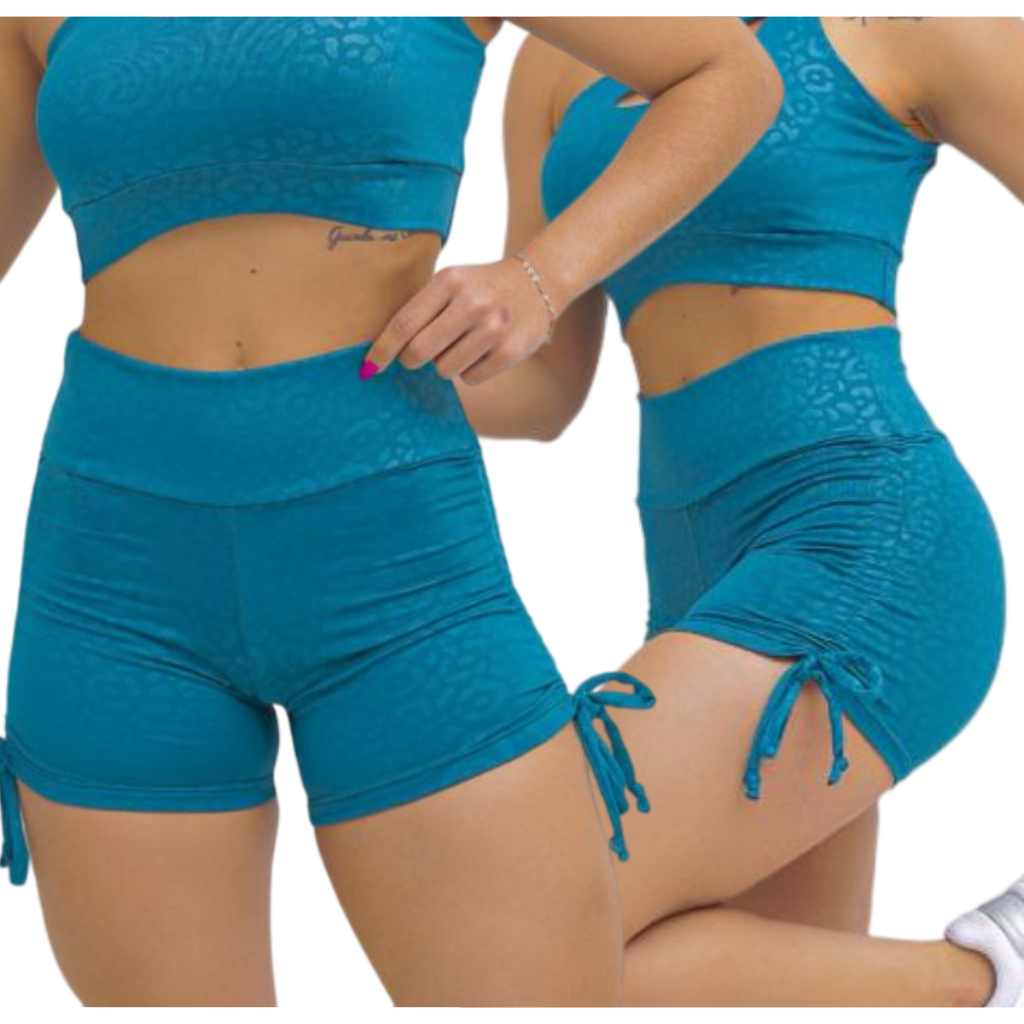 Short Feminino Academia Com Regulagem Lateral Short Fitness Corrida Caminhada suplex Short Praia Estampado Empina Bumbum