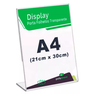 Display Expositor A4 L Acrílico Qr Code Mesa Balcão Escritório em Oferta na Shopee