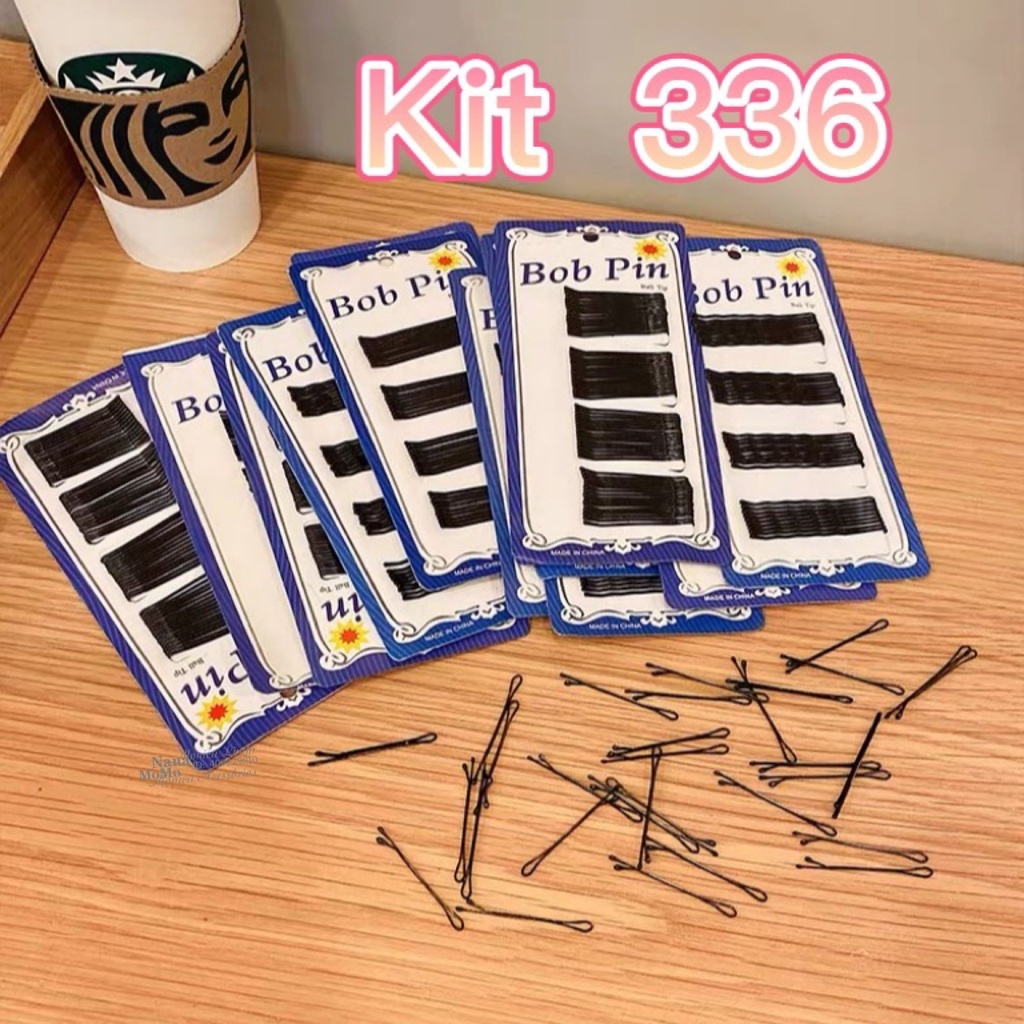 Kit 84/336 unidades -Conjunto Grampo de Cabelo Preto Invisível