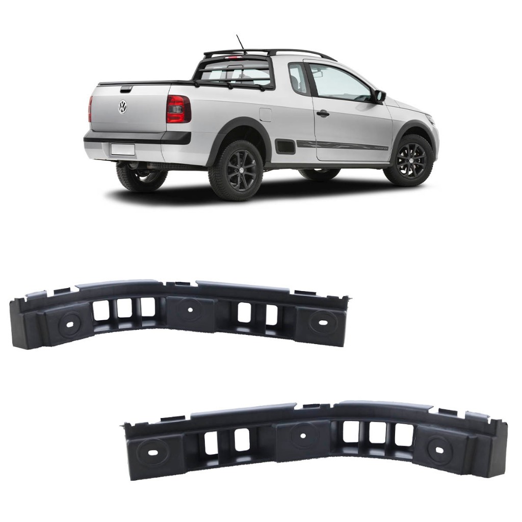 Suporte Guia Parachoque Traseiro Saveiro G5 G6 G7 2009 2010 2011 2012 2013 2014 2015 2016 2017 2018 Preto - Spare Parts and Accessories for Vehicles