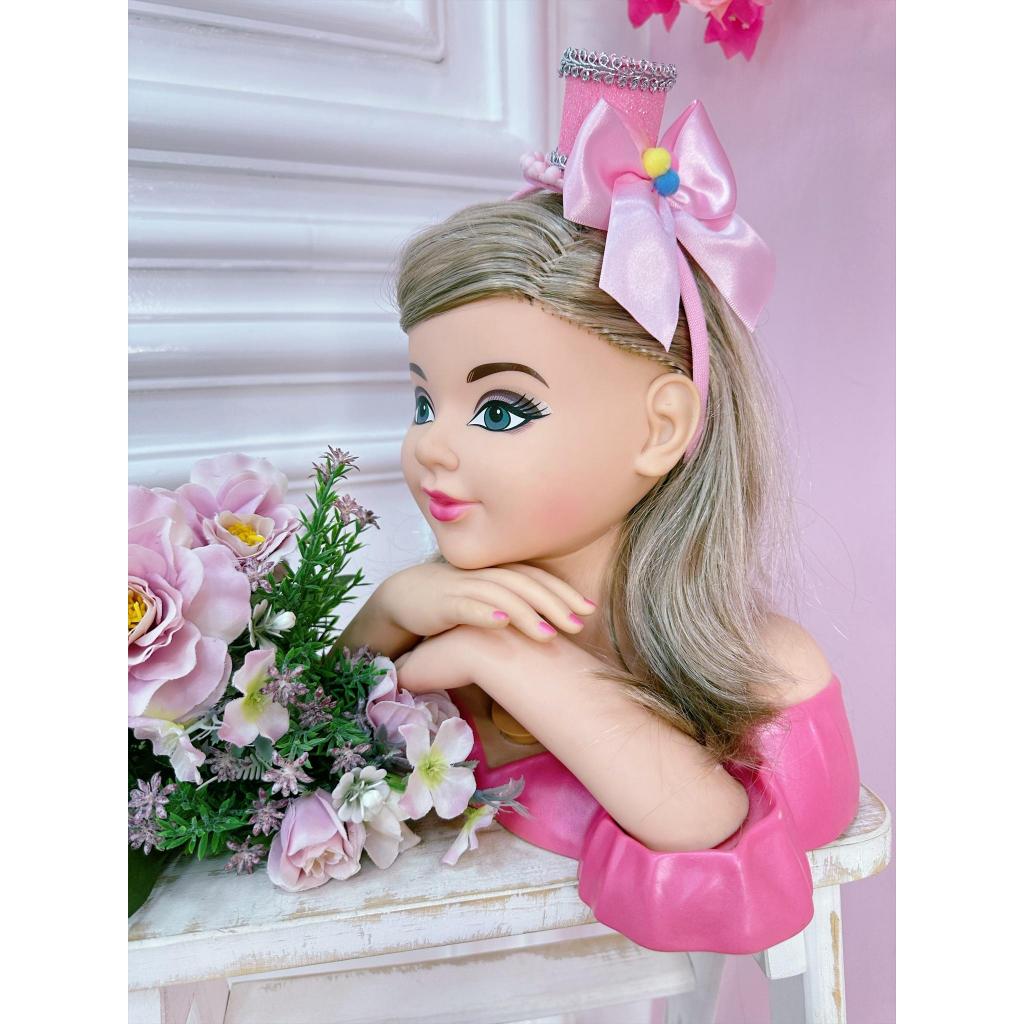 Tiara Infantil Temática Circo Rosa e Prata Festas Luxo Aniversários