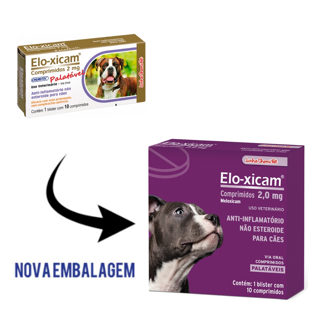 Elo-Xicam 2mg 10 Comprimidos para Cães Chemitec - Pets