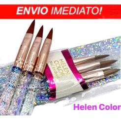 Kit Pincéis para Acrílico Helen Color C/3 Envio Ja