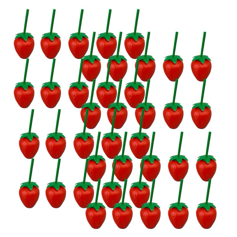 40 Copos Fruta Morango 500 ml Injetemp Com Canudo
