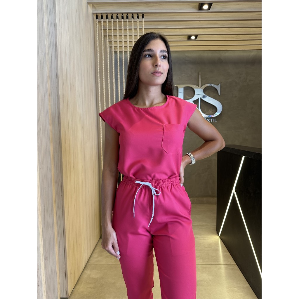 Scrub Pijama Cirúrgico Gabardine Conjunto Feminino Comfy em Oferta na Shopee