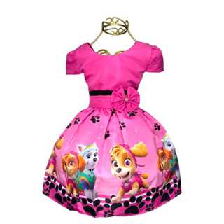 Vestido Infantil Temático Patrulha Aniversários e Festas. em Oferta na Shopee