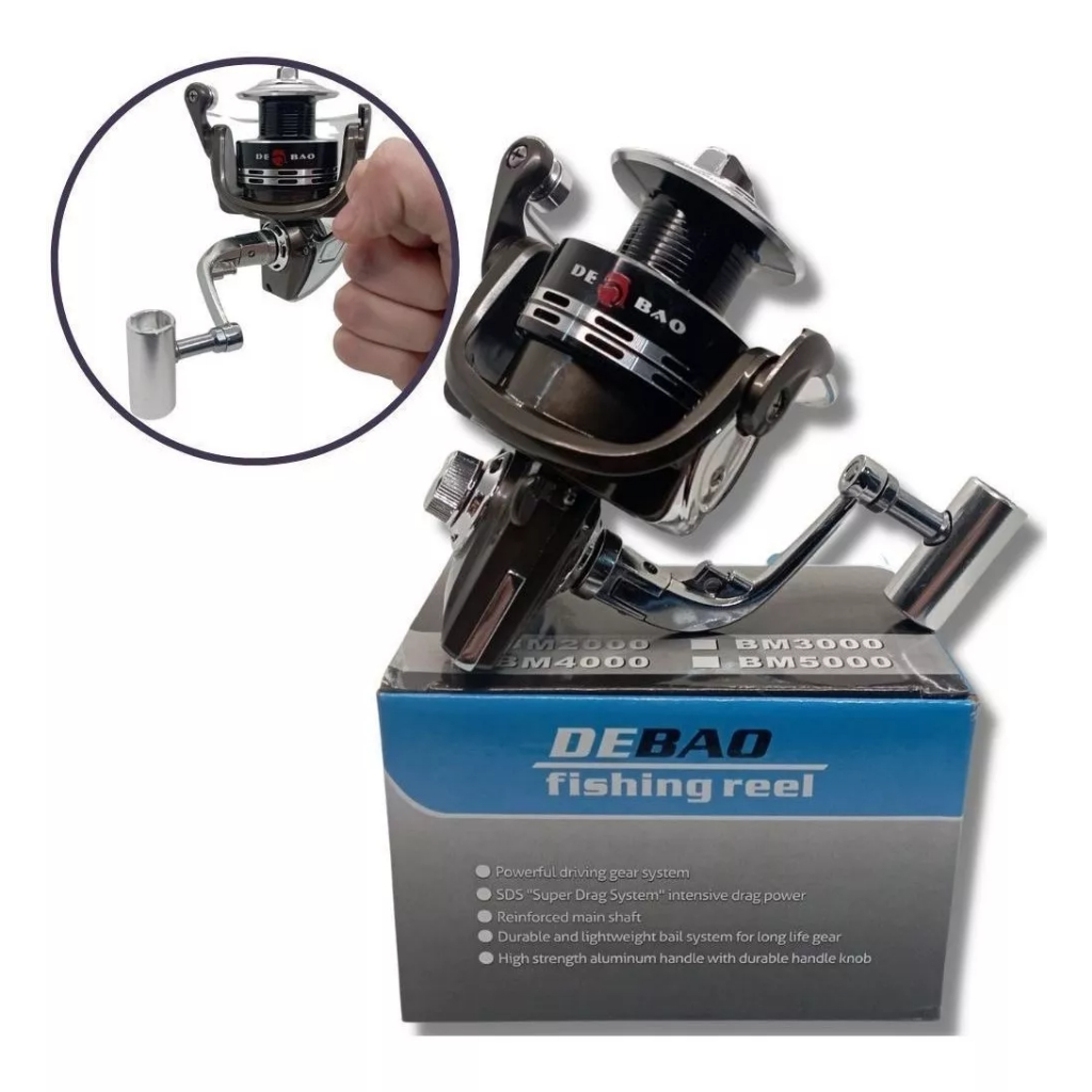 Molinete De Pesca Debao BM 4000 - 13 Rolamentos - Drag: 10kg - Antiferrugem - Em Aluminio