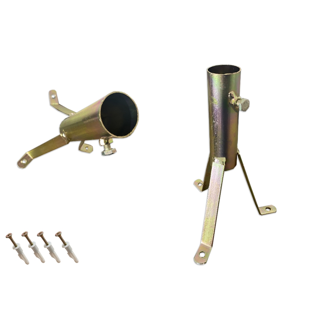 1 x Suporte para Antena Tubo/Mastro/Cano Tripé - Com Parafusos e Buchas para Instalação em Oferta na Shopee