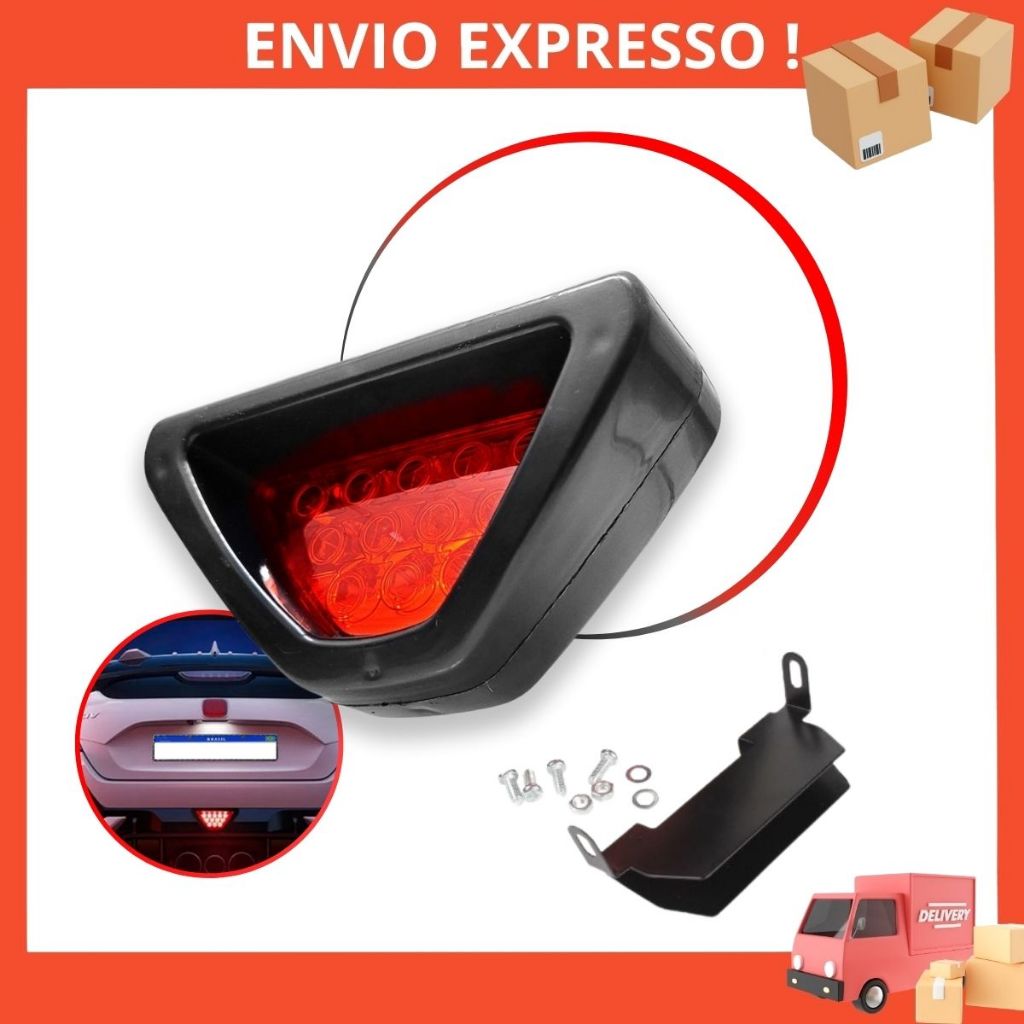 Brake Light Triangular modelo Formula F1 terceira Luz Freio Universal Anti Colisão 12v em Oferta na Shopee