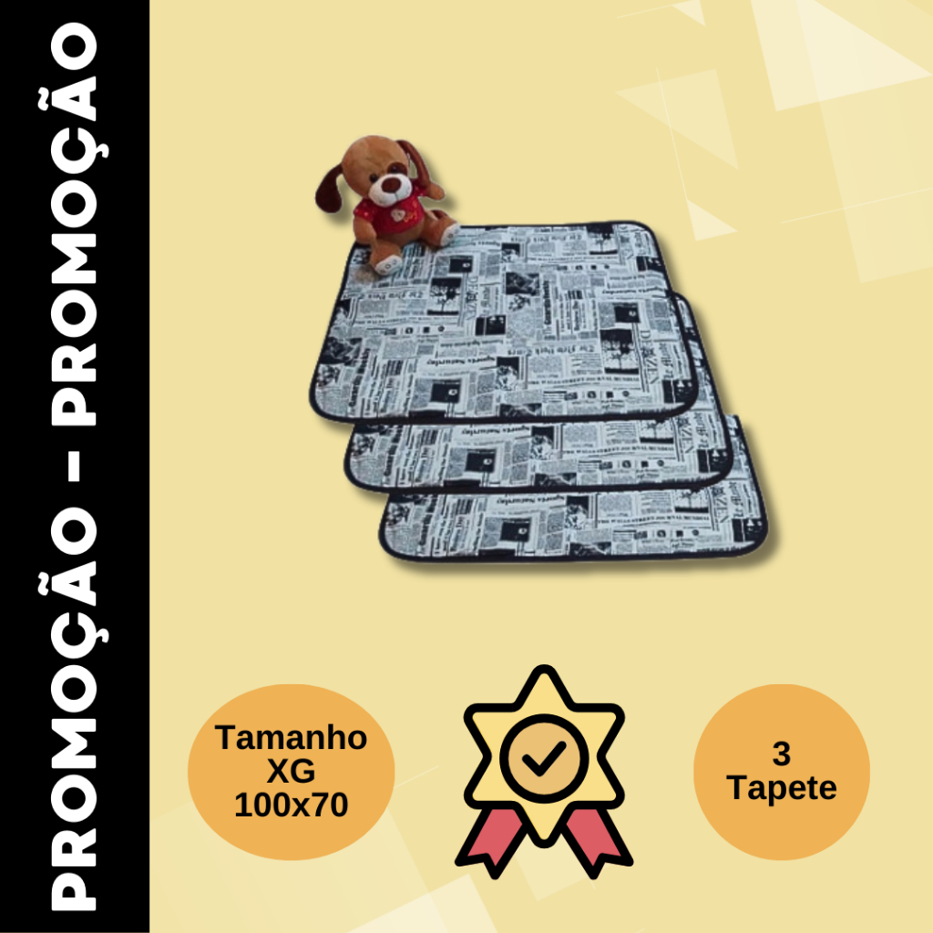 Kit 1 ou 3 Sanitário tapete fralda Higiênico Com Suporte Para Parede 100x70 Jornal