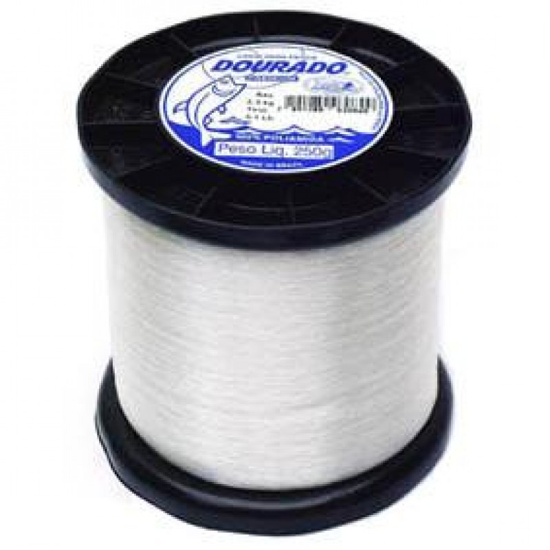 Linha De Pesca Dourado Mazzaferro 030 Carretel Grande 250g Nylon Branca Fazer Rede Tarrafa Pesqueiro