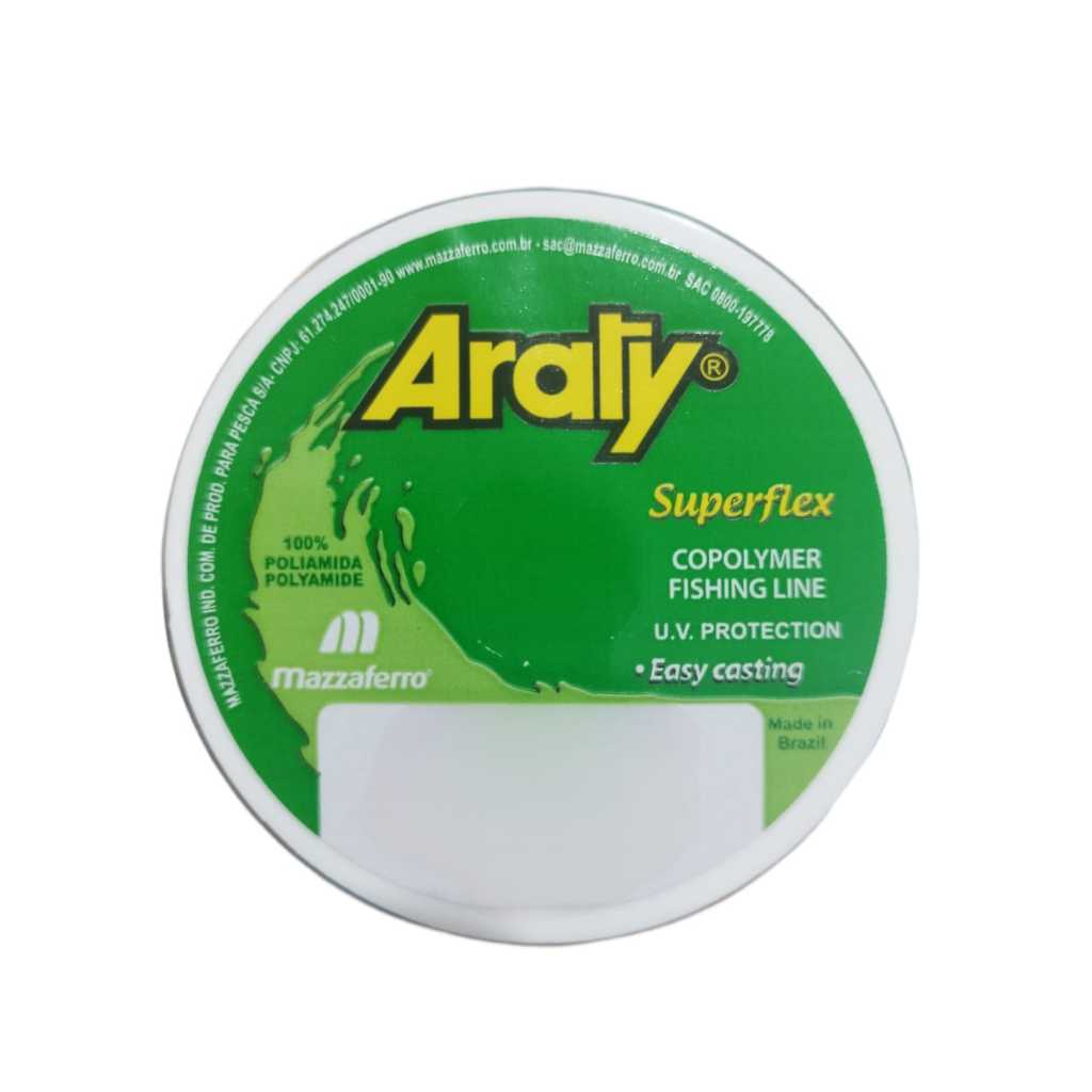 Linha Pesca Araty Superflex Carretel Grande Forte 025 030 035 040 045 Forte Baixa Memória Monofilamento