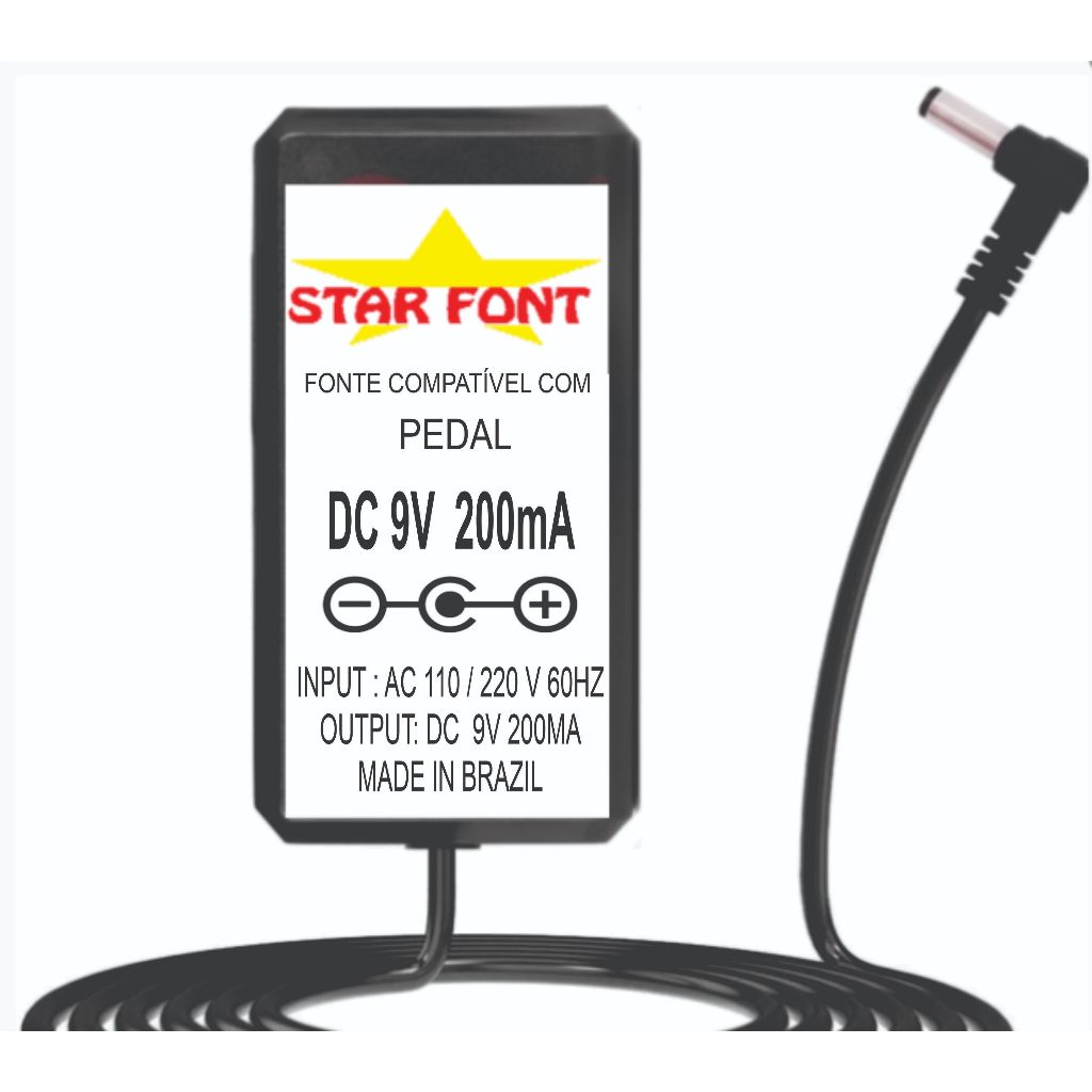 Fonte DC 9V Mini Amplificador Fender Mini Twin 57