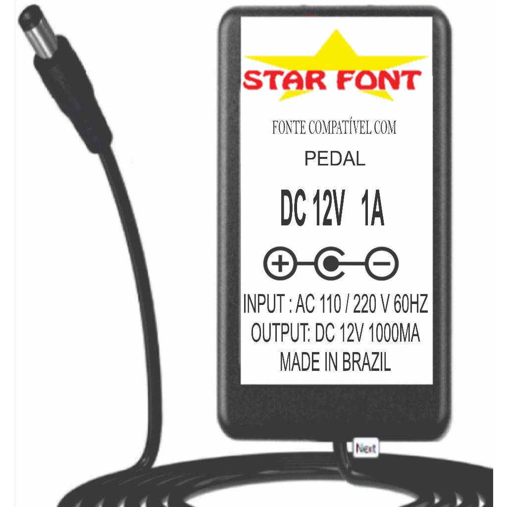 Fonte DC 12V Para Pedal de Contra Baixo Ampeg Scr-di