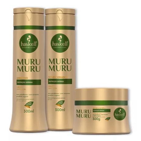 Kit Haskell Murumuru Shampoo 300ml, Condicionador 300ml e Máscara 300gr -  Nutrição Intensa Para Cabelos Muito Secos