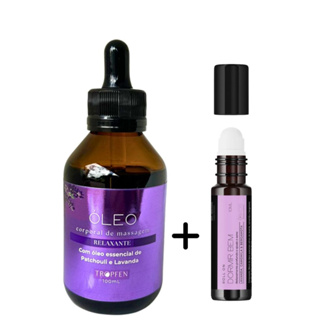 Kit Relaxante Óleo de Massagem Corporal Lavanda 100 mL + Blend  Roll On Dormir bem 10 mL em Oferta na Shopee