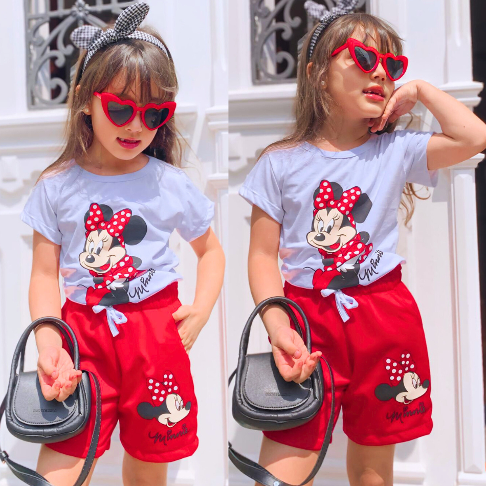 Kit Roupa Infantil Minnie Menina Blogueirinha Feminina