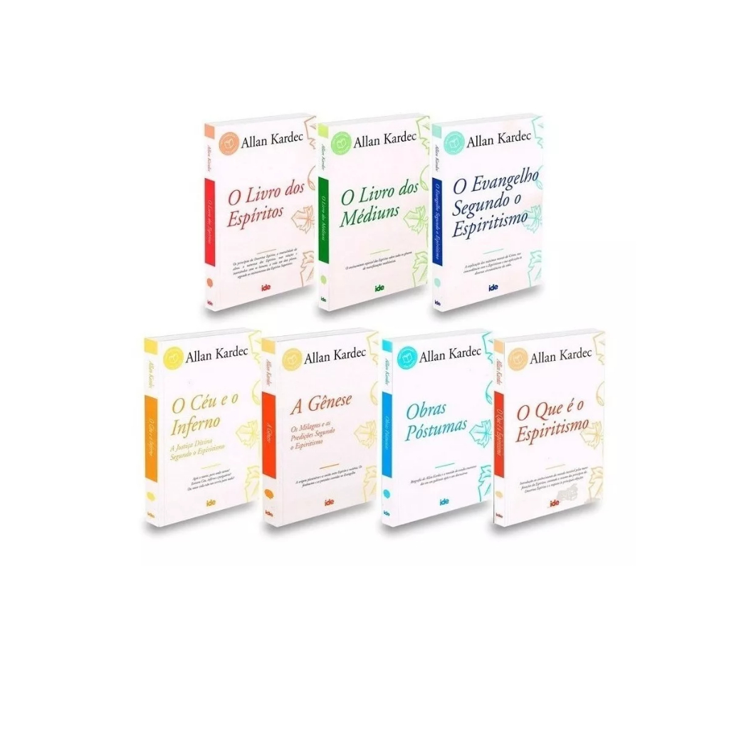 Coleção Completa Kit Obras Básicas Allan Kardec Com 7 Livros - IDE