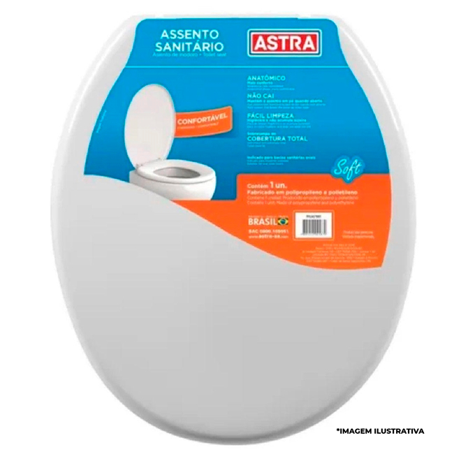 Assento Sanitário plástico branco convencional oval 1 unidade SOFT Astra