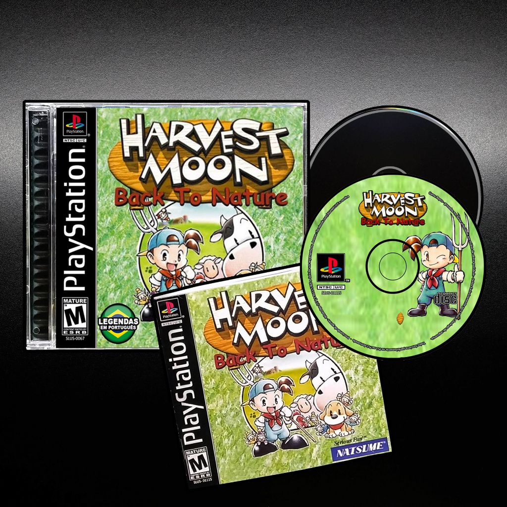 HarvestMoon - Mídia preta + Manual - Repro / Retro Ps1 / Psx / Patch Retro CD Game Play 1