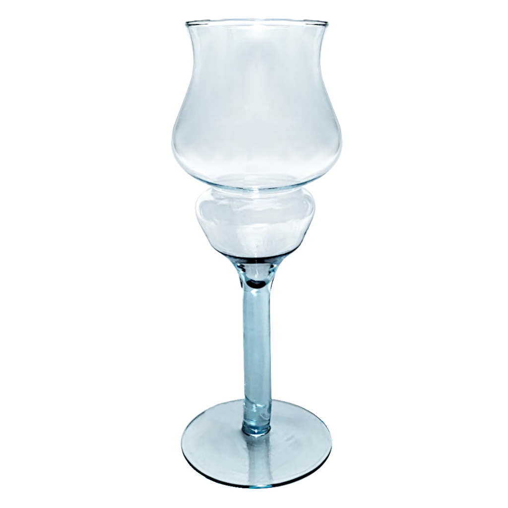 Vaso Taça Castiçal Vidro Transparente Napoli Médio Ø15x40,5cm Para Decoração Mesa Casamentos