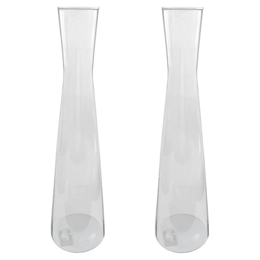 Conjunto Vasos Solitários Grandes Para Plantas Ø9x64cm 5 Litros Kit 2 Vidros Transparente Decoração De Casa Sala Festas Casamentos Buffet Cana Bambu Arranjos Flores Naturais E Artificiais Para Igreja