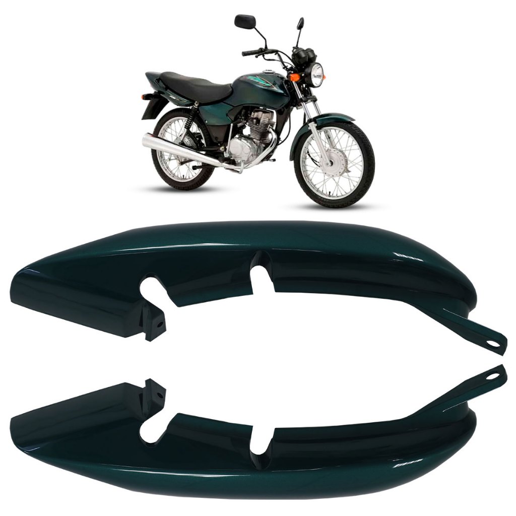 Par Rabeta Traseira CG 125 Titan 2000 2001 2002 2003 2004 Verde Metálico Liso - Spare Parts and Accessories for Vehicles