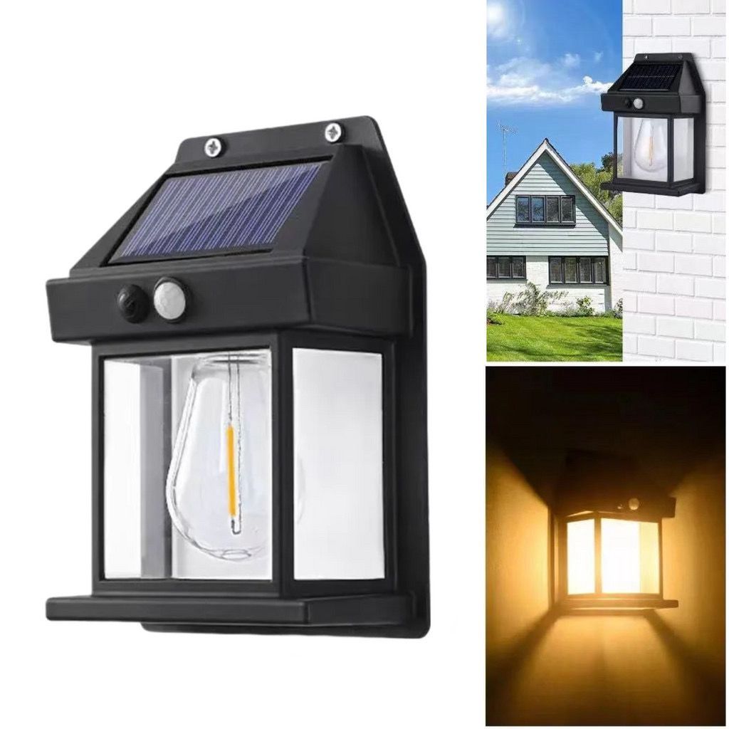 Luminária arandela solar de parede com movimento sensor de prenseça IP65 acompanha lâmpada