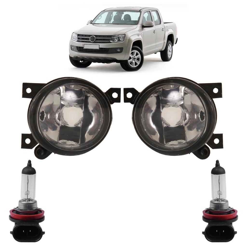 Kit Farol Milha Auxiliar + Lâmpada H11 Amarok 2010 2011 2012 2013 2014 Lente Lisa Vidro em Oferta na Shopee