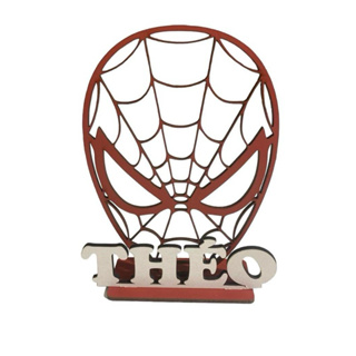 Kit com 12 centro de mesa Homem Aranha vermelho em mdf em Oferta na Shopee